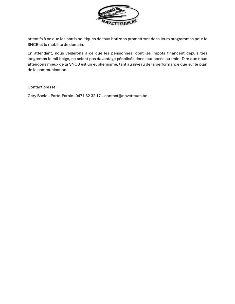 Suite aux propos du Ministre Gilkinet dans la presse ce matin, nous avons tenu à réagir :