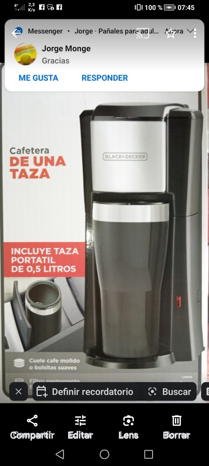 Cafetera Personal CM618, 1 taza