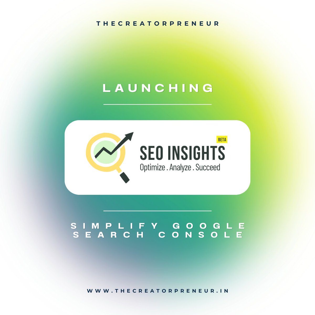 🚀 Launching SEO Insights! 🌟 
Simplify your Google Search Console data with our user-friendly dashboard. 
Get real-time SEO analytics at your fingertips. 
Transform your website's performance today! 
#SEOInsights #DigitalMarketing #GoogleSEO 📈💡  

thecreatorpreneur.in/seo-insights/