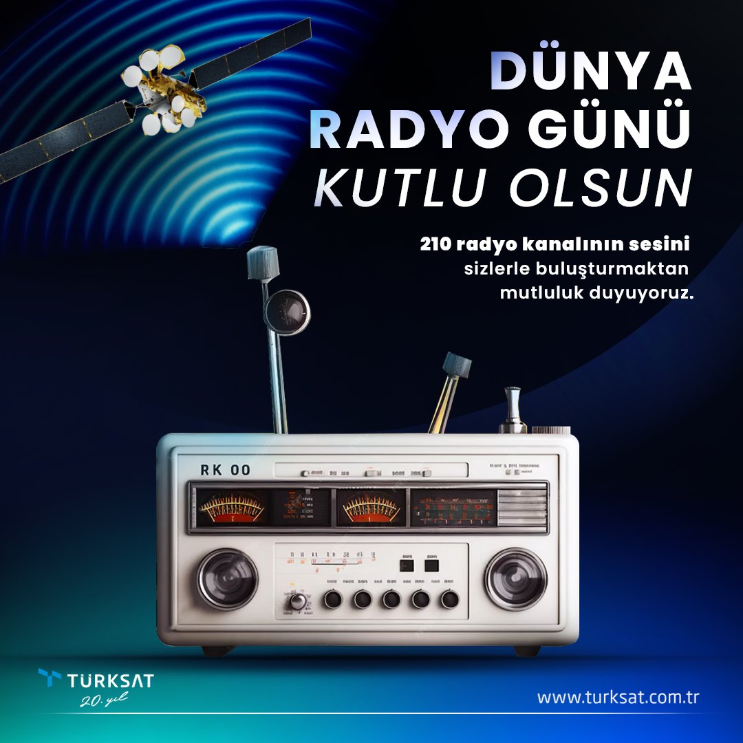 turksat's tweet photo. İstediğiniz anda, istediğiniz yerde. 📻🎶 🤗

Uydularımızla, radyo kanalları ve radyo dinleyicileri arasındaki bağlantıyı oluşturmaktan mutluluk duyuyoruz.  Dünya Radyo Günü Kutlu Olsun. 🛰️😊

#GönüldenBağlıyız🇹🇷 https://t.co/R2kqCYhHep