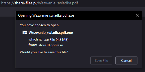 t3ft3lb's tweet photo. Susp pro-Ukrainian #APT #StickyWerewolf now attacks #Poland

Wezwanie_swiadka.pdf.exe
d7ff05311350b4990ccd642a44679d1d

MicroWord.exe
542678c60cf6de9e6ca876e102b233e6

hxxps://share-files[.]pl/Wezwanie_swiadka.pdf

#Darktrack #RAT C2: 46.246.97[.]61:7412
Mutex: E4B6tMOXArC4kQ36 https://t.co/Hh37BMnB9b