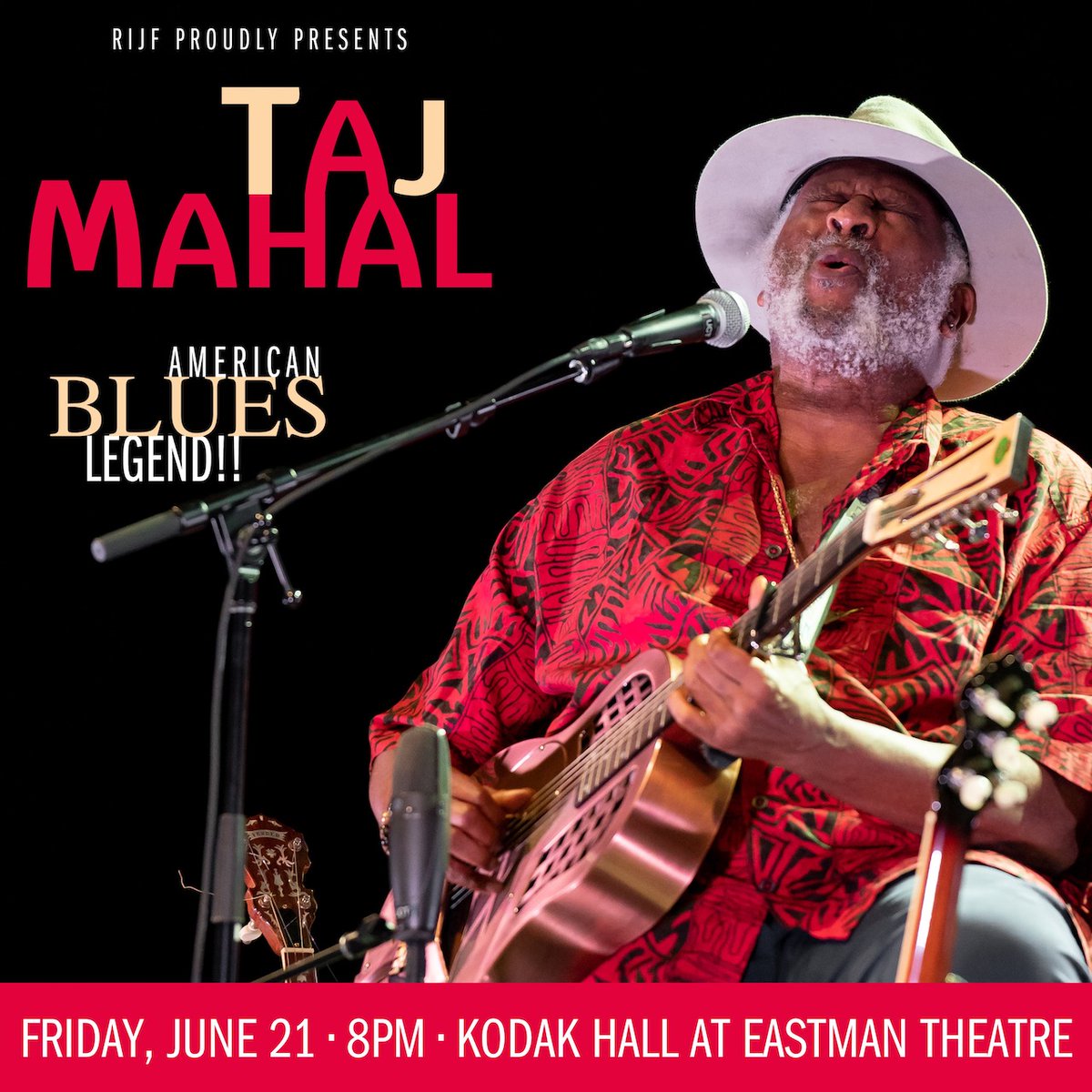 Headliner Announcement! Don't miss the legendary blues guitarist Taj Mahal on our 21st Edition opening night June 21st. Tickets go on sale this Friday at 10 AM only at RochesterJazz.com @tajmahalblues