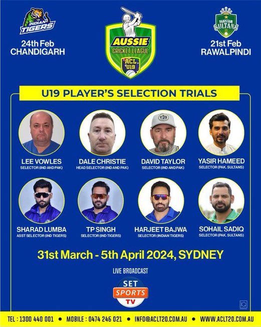 In connection with the Australia U-19 League, the U-19 cricketers from Pakistan should be ready... Trials are being held to become part of Pakistan Sultans and the selection committee from Australia is coming to take trials in Rawalpindi...

#AussieCricketLeague