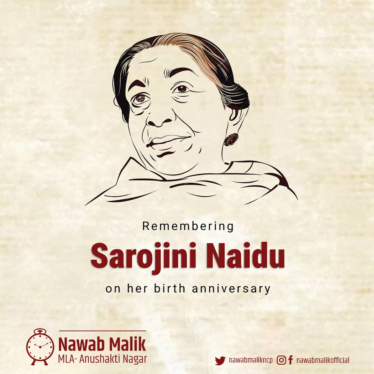 Paying tribute to the freedom fighter, Sarojini Naidu Ji, the 'Nightingale of India,' on her birth anniversary. #SarojiniNaidu