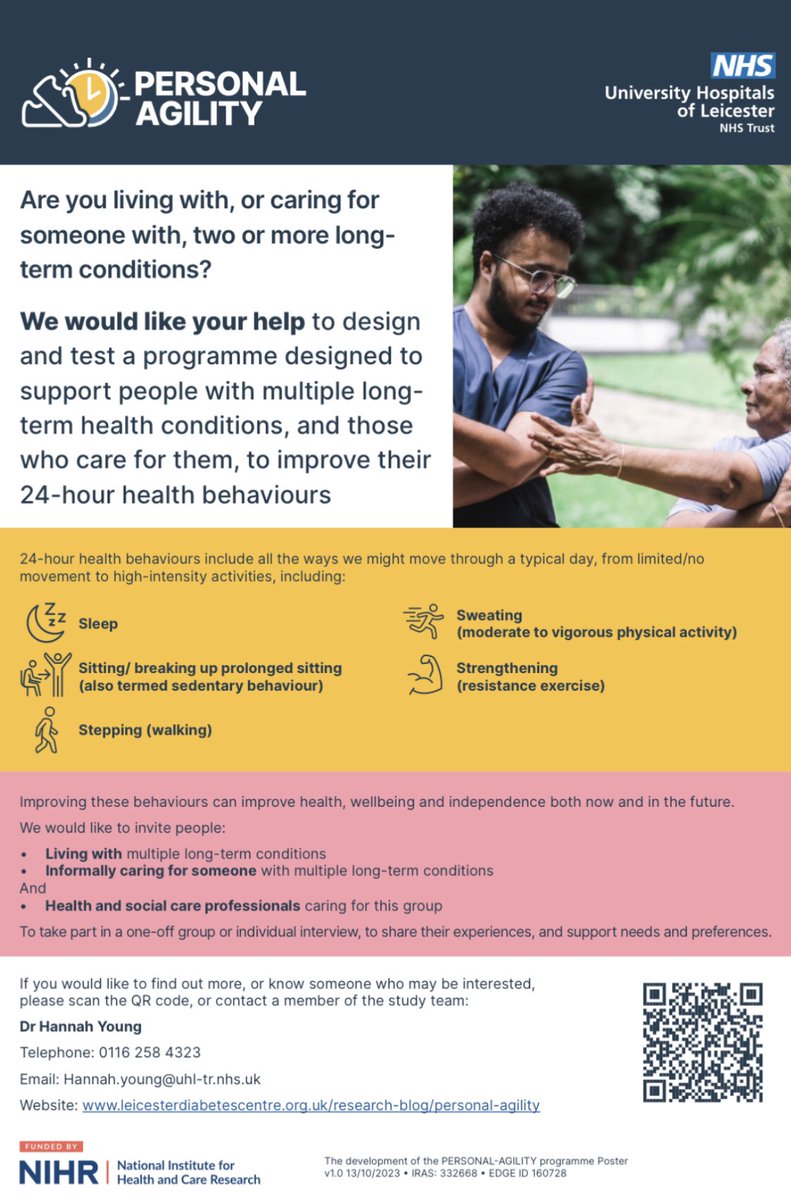 🚨 #socialprescriber, #carer or #community physio caring for people w/multiple long-term conditions?
📢 share your experience in a focus group.
💵 We cover caring costs, travel (if needed). You will get a £20 voucher 
📧 Email/phone 📞 for info ⬇️
Retweets &amp; shares appreciated😊