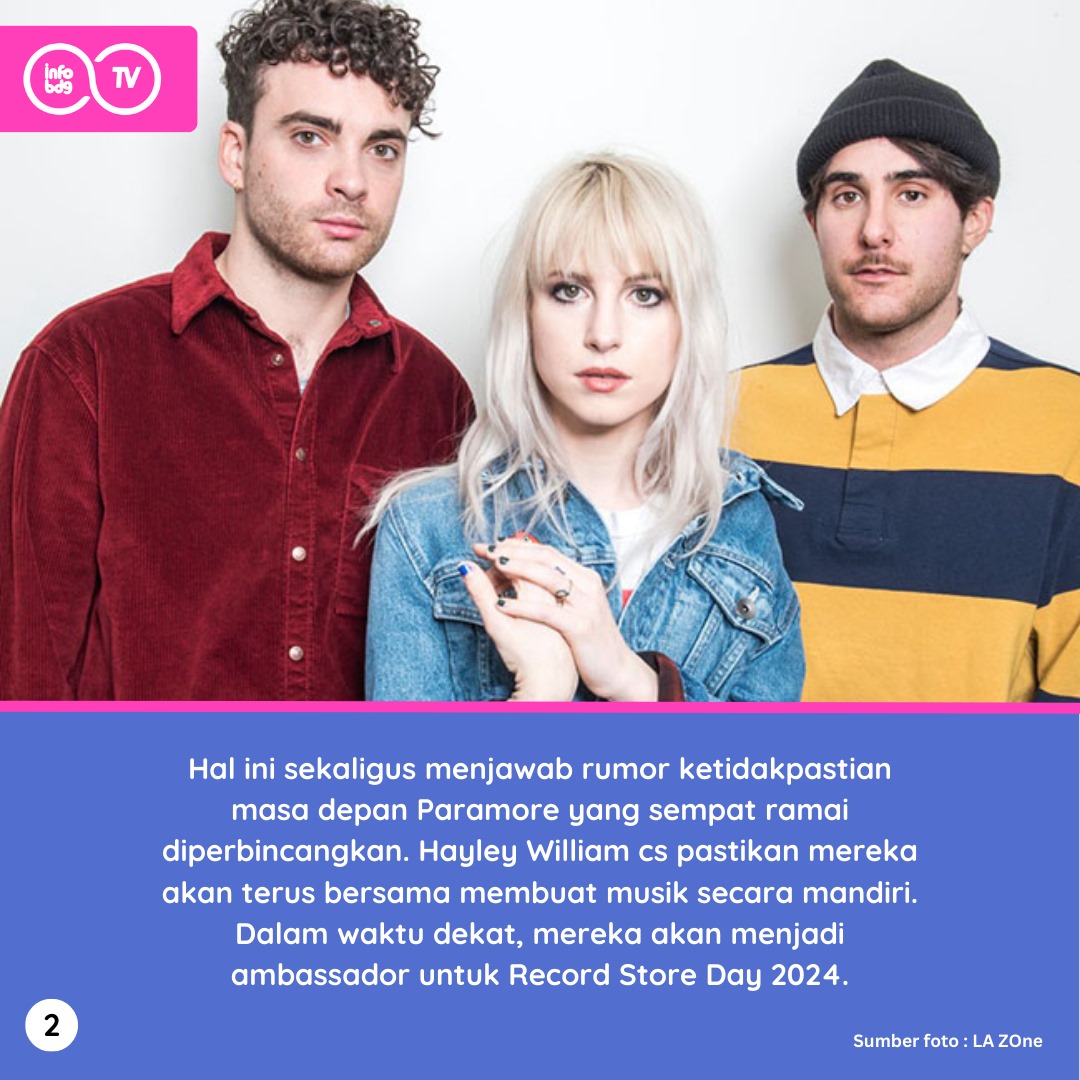 Terus bikin lagu-lagu enakeun yah, <a href="/paramore/">paramore</a>!

#infobdgTV #infobdg #infobdgcom