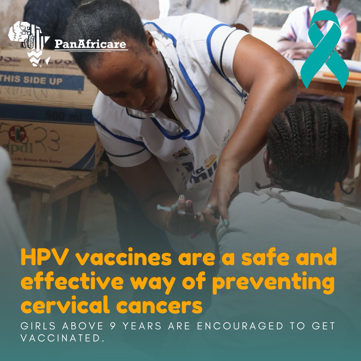 HPV vaccination is the surest way of preventing the cervical cancer. -It can also be cured if diagnosed at an early stage and treated promptly. #cervicalcancerprevention #cervicalcancerawareness