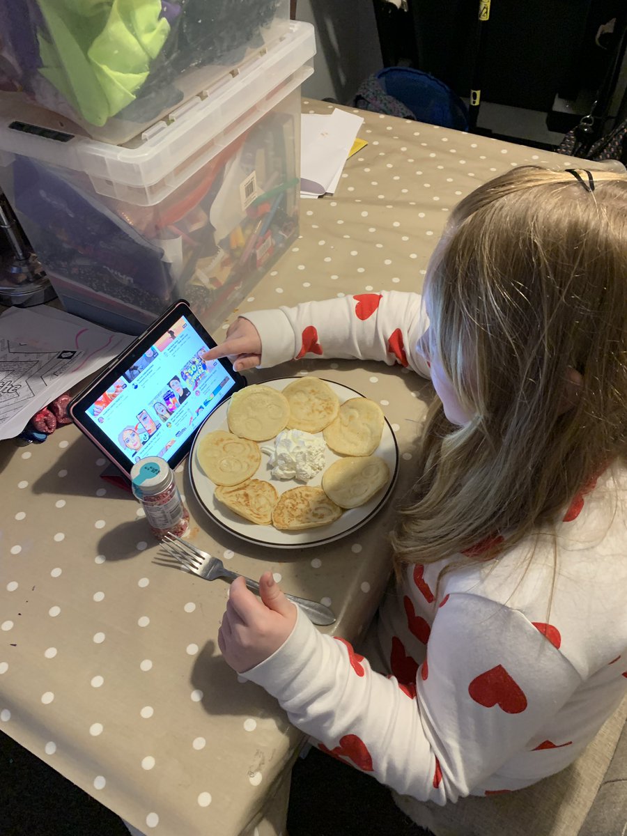 north3rndwarf's tweet photo. Happiest with her pancakes https://t.co/Q1EwzUcYVl