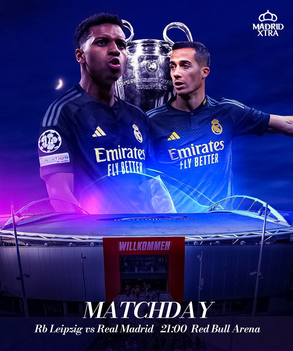 ⚪ MATCHDAY 🟡

🗯 | Live tweet <a href="/Belgique_real23/">RealBelgique</a> ✅
🎙 | Avant-match ❌ (Heure 🇪🇦)
🎙 | Debrief ❌ (Heure 🇪🇦)
🏆 | 1/8éme Uefa Champions League 🇪🇺
⏰ | 21H00 (Heure 🇪🇦)
🏟 | Red Bull Arena
🆚 | <a href="/RBleipziginfofr/">RB Leipzig FR 🇨🇵</a>
📺 | <a href="/RTLsportsbe/">RTL sports</a> <a href="/beinsports_FR/">beIN SPORTS</a>
#️⃣ | #LeipzigRealMadrid #HalaMadrid