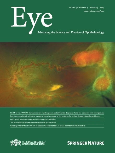 The latest issue of Eye is out now! Featuring articles on corneal nuropathic pain; using #ChatGPT to document post-op complications; the role of the retinal vasculature in #AMD. #Ophthalmology Full contents here: go.nature.com/3SFTi2q