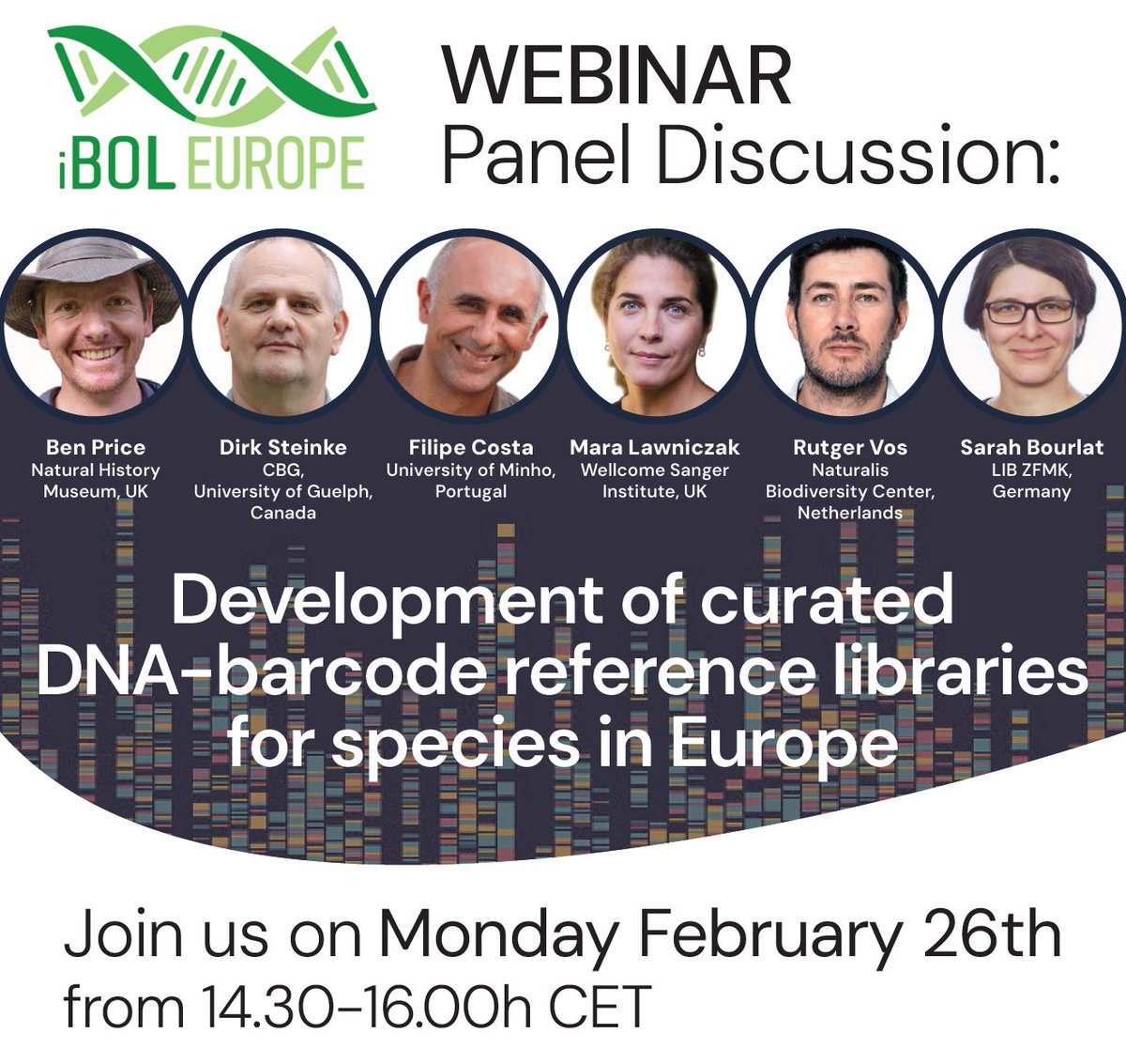 iBOLEurope's tweet photo. 🚨Our webinar with panel discussion about #curated #DNAbarcode reference libraries is coming on 🗓️February 26!

Join our network to get an invite &amp; suggest questions through our contact form: https://t.co/qa39dWs36r https://t.co/SqSmjxUiUF