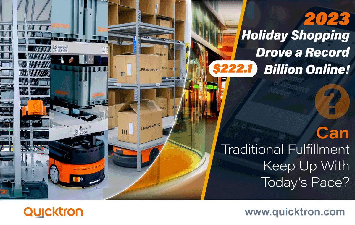 2023 holiday season saw a record-shattering $222.1 billion spent online – Traditional fulfillment can't keep pace with the ever-evolving e-commerce landscape &amp; requires modern solutions. Quicktron's intelligent robots optimize workflows &amp; boost efficiency.
quicktron.com