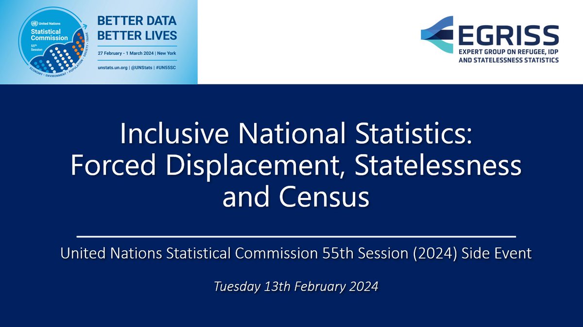 NOW!🟢We are discussing the role of population census for #inclusion in #stats at the #UN55SC @egristats side-event.

unhcr.webex.com/weblink/regist…