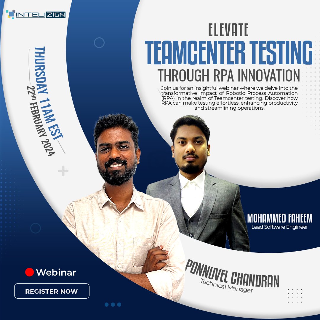 intelizign1's tweet image. Unlock the power of Robotic Process Automation (RPA) in Teamcenter Testing!

Registration Link: bit.ly/RPA-webinar-re…

#TeamcenterTesting #RPATransformation #ActiveWorkspace #WebinarSignUp #Intelizign #AutomationRevolution