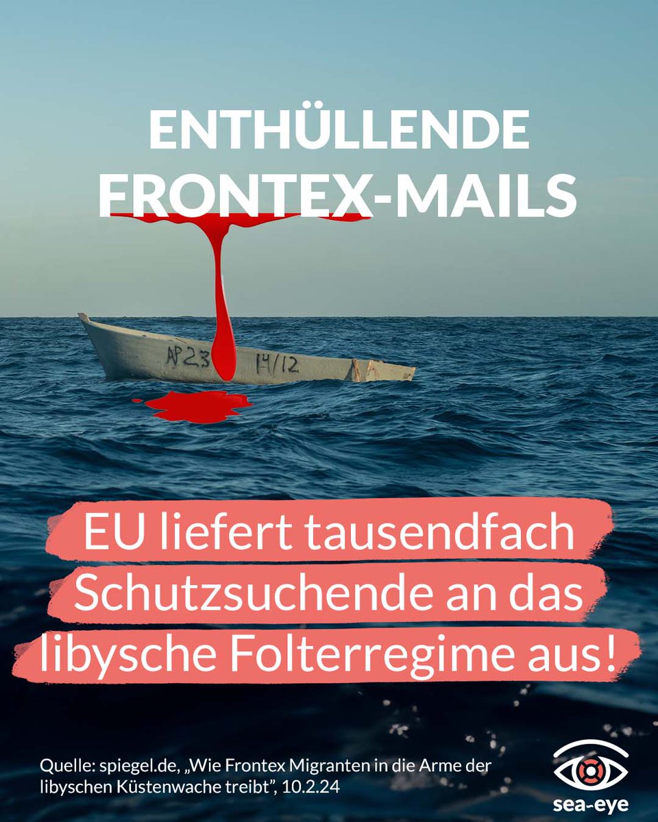 seaeyeorg's tweet photo. 🚨 Neuer #Frontex-Skandal: Dem @derspiegel liegen ca. 2.200 E-Mails vor, die bestätigen, dass die EU-Grenzschutzagentur routinemäßig Positionen von Flüchtlingsbooten an die sog. libysche Küstenwache übermittelt - obwohl Frontex von den gewaltsamen Pushbacks nach Libyen weiß. 1/2 https://t.co/gaoYNquiCs