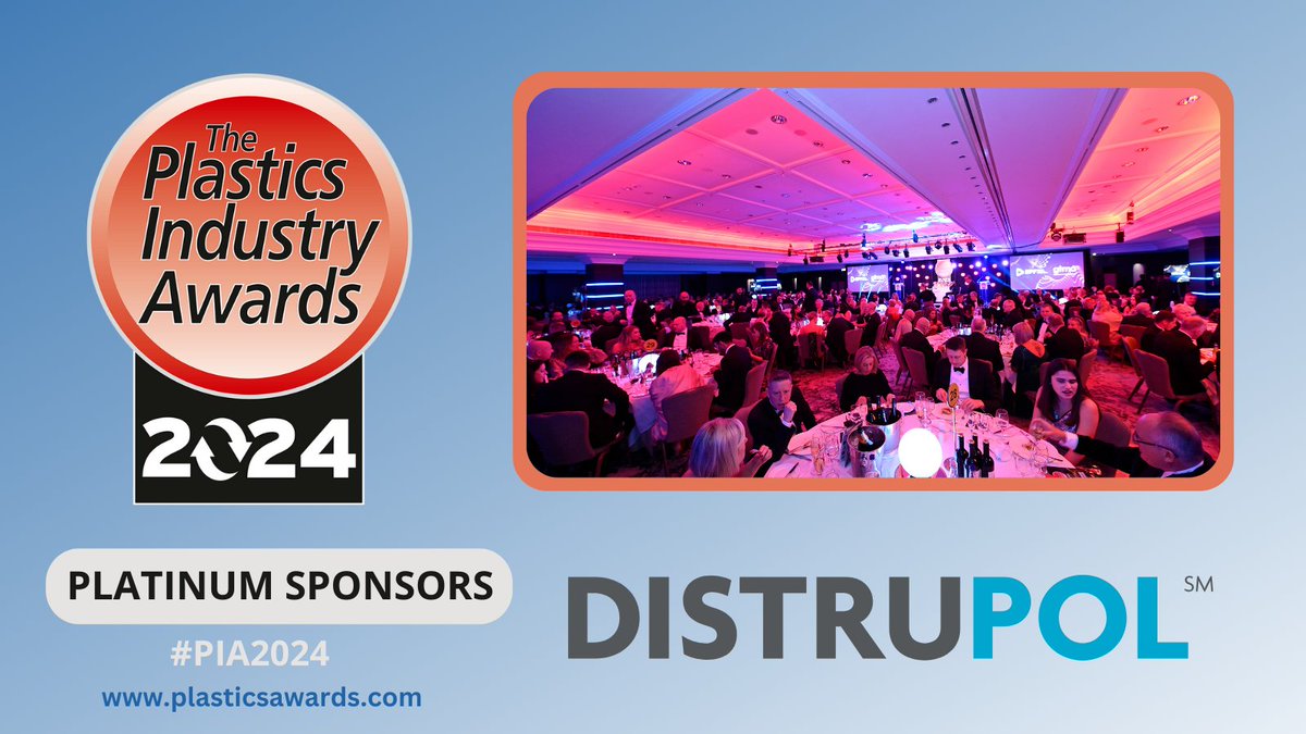 We are delighted to welcome Distrupol as Platinum Sponsors of the Product Design of the Year Award at the Plastics Industry Awards 2024, taking place at Intercontinental London Park Lane on Friday 22 November 2024. plasticsawards.com #PIA2024 @Distrupol