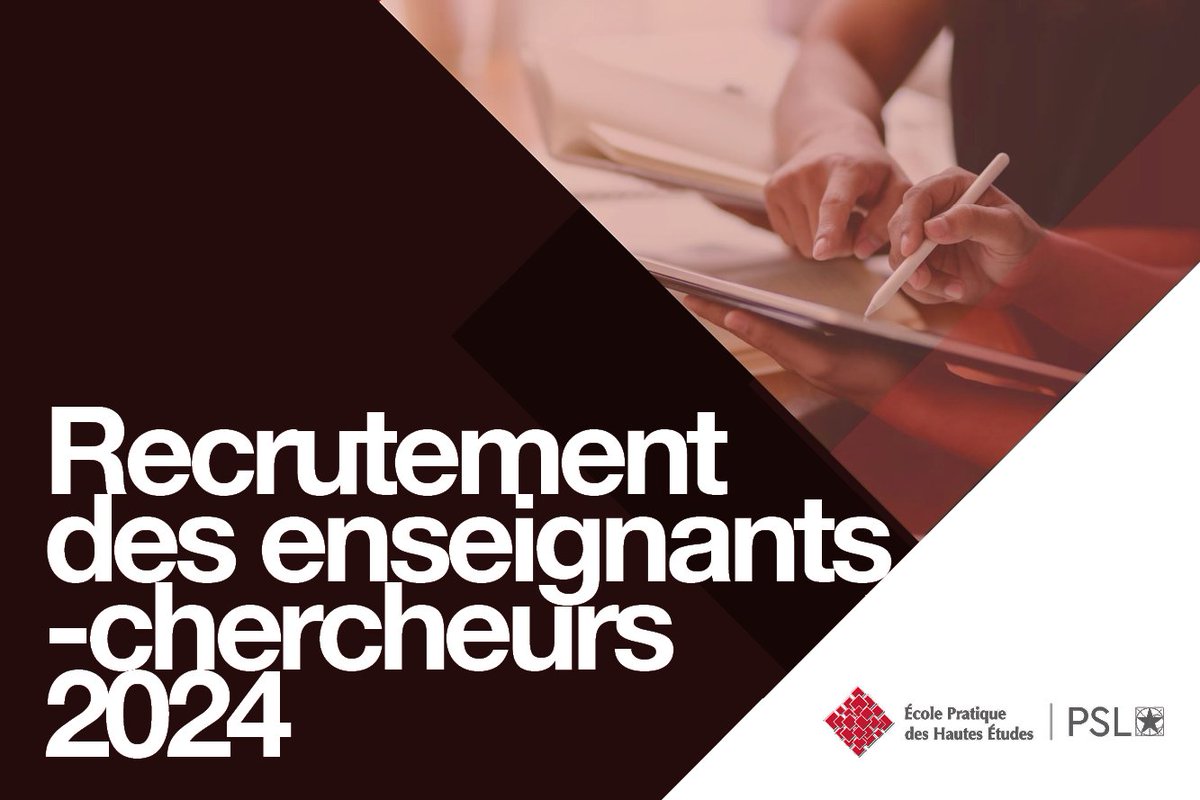 🤝 L’@ephe_psl recrute ses nouveaux enseignants chercheurs !

Découvrez la liste des postes ouverts au concours dans la section des Sciences de la Vie et de la Terre et la section des Sciences religieuses.

👉 urlz.fr/pwoO
