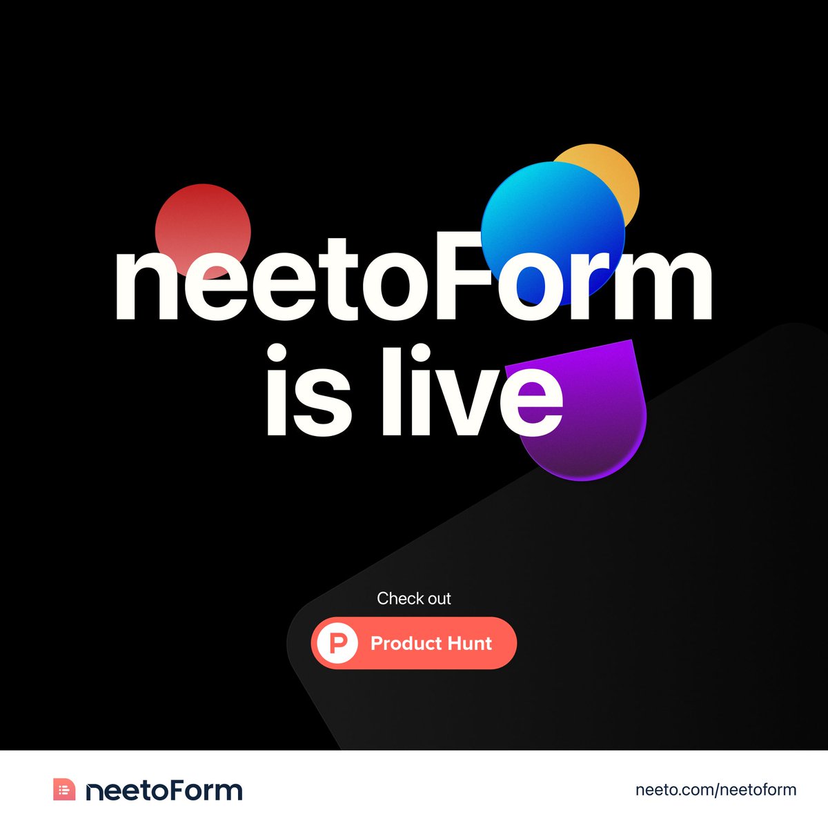 NeetoForm's tweet photo. Exciting news! We're thrilled to announce the launch of neetoForm on Product Hunt today! π
Check out neetoForm and share your valuable feedback: https://t.co/Lk0meuVPg1
Now let's go beyond data collection using neetoForm.
#launchday #launch #producthunt #form #formbuilder https://t.co/njTnIut5JQ
