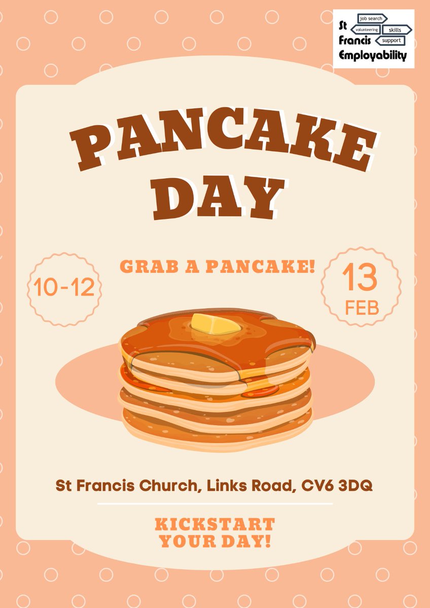 stfcov's tweet image. Happy Pancake Day Everyone.... We have FREE pancakes with a selection of toppings between 10am-12pm today!!