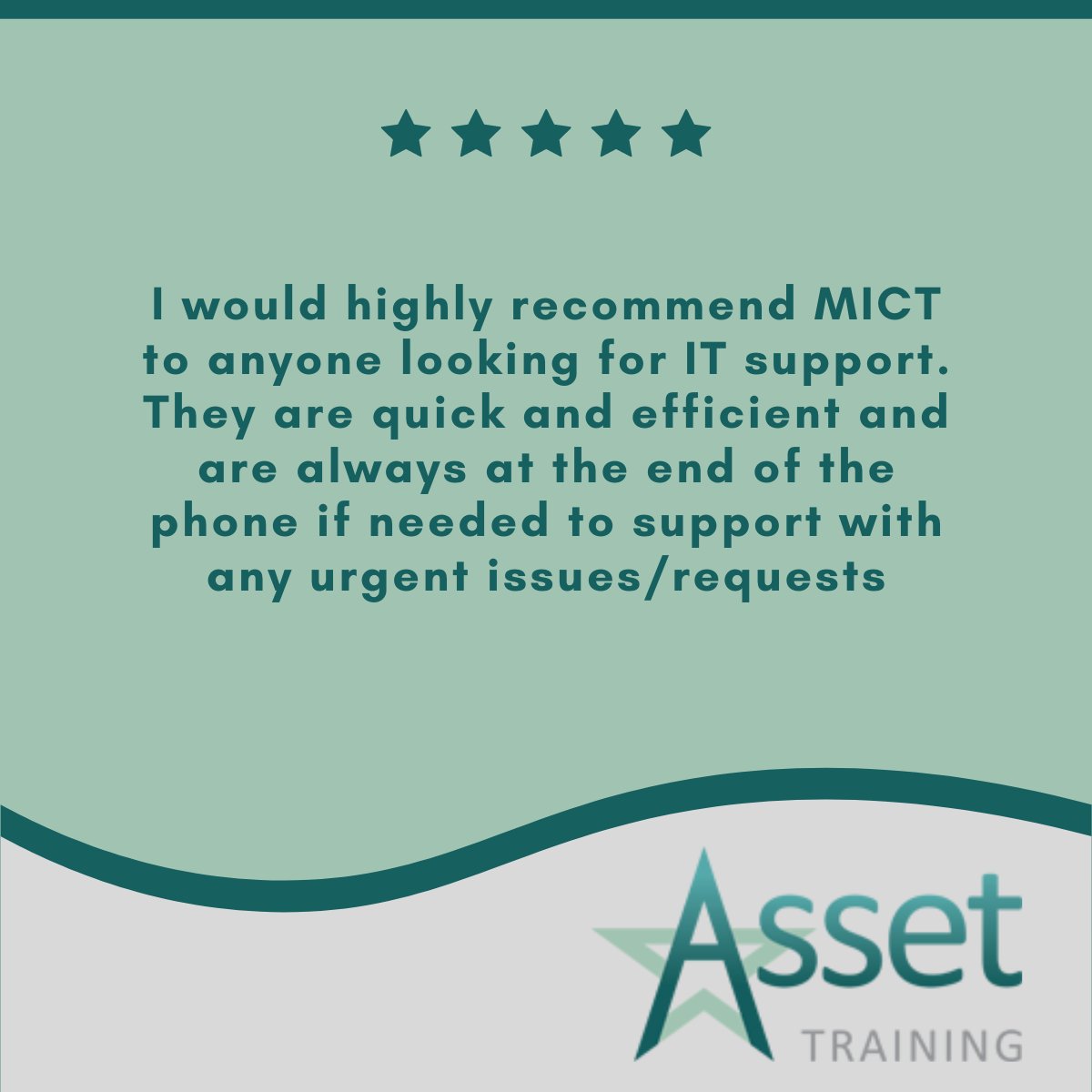 Thank you Asset Training for this fabulous testimonial.

mictgold.com

#assettraining #itsupport #digitalhelp #techgurus