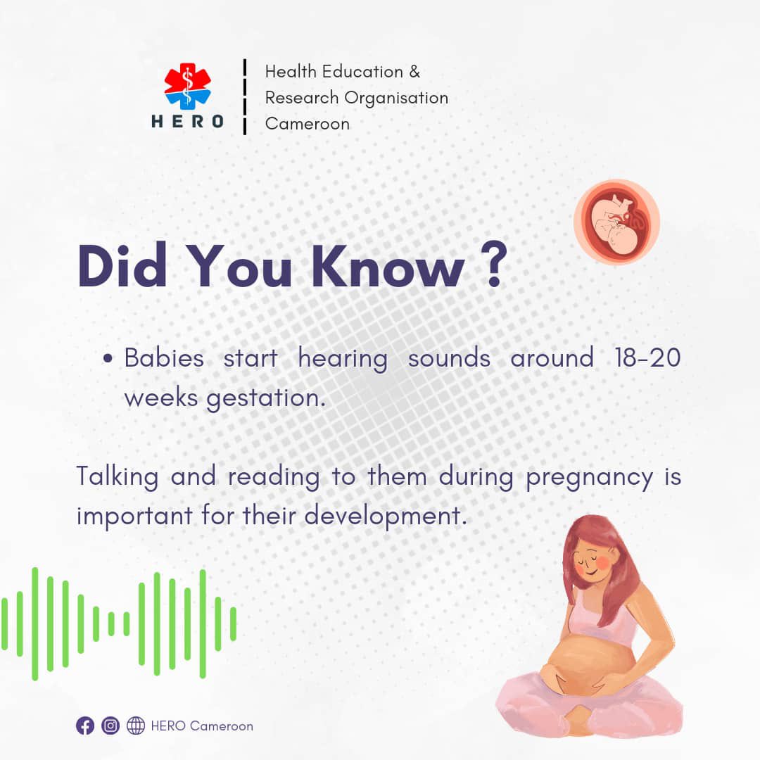 HeroCameroon's tweet image. "Did you know? Talking to your baby in the womb isn't just cute, it's crucial! Research shows it helps their brain development and strengthens the parent-child bond. Start the conversation early! 👶🗣️ 
#MaternalHealth 
#Prenataldevelopment
 #pregnancyawareness