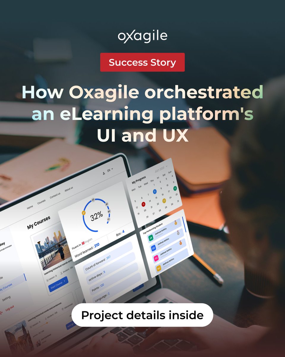 Oxagile's tweet image. Clothes make the man and the #eLearningplatform.
Keeping this in mind, Oxagile’s team dove into our client’s project to jazz up their interactive #onlineplatform with UX and UI enhancements.
What were the design and dev upgrades? Answer right here:
oxagile.com/portfolio/orch…