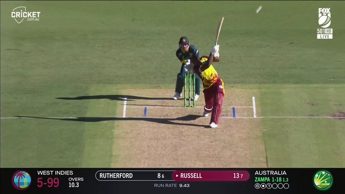 Andre Russell demolishes Zampa 🤯 📹 Credits: Twitter/cricketcomau