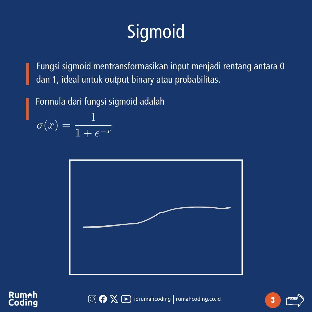 idrumahcoding's tweet image. Salah satu kehebatan Deep Learning adalah kemampuannya menangkap pola yang sangat kompleks pada Data. Secara teknis, Deep Learning mampu memodelkan relasi non-linear pada data. Salah satu komponen yang paling berperan dalam hal ini adalah fungsi aktivasi non-linear yang digunakan