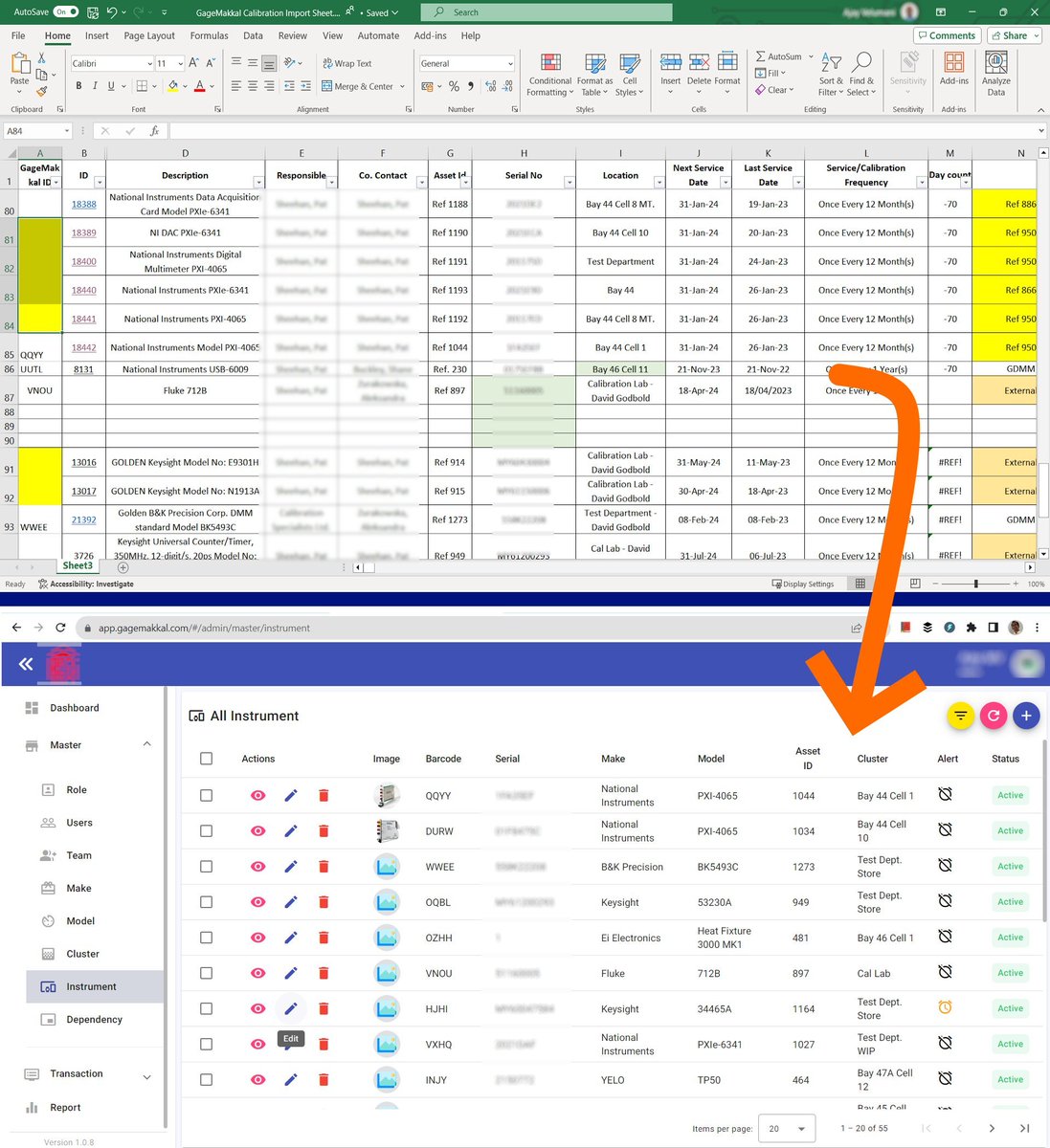 Helping a customer to transfer their Excel-based calibration tracker to
<a href="/GageMakkal/">GageMakkal</a>
.   Now the customer is anticipating reduced follow-ups, timely calibration, and easy assignments of #calibration to various technicians.  #manufacturing #test #labs #quality
