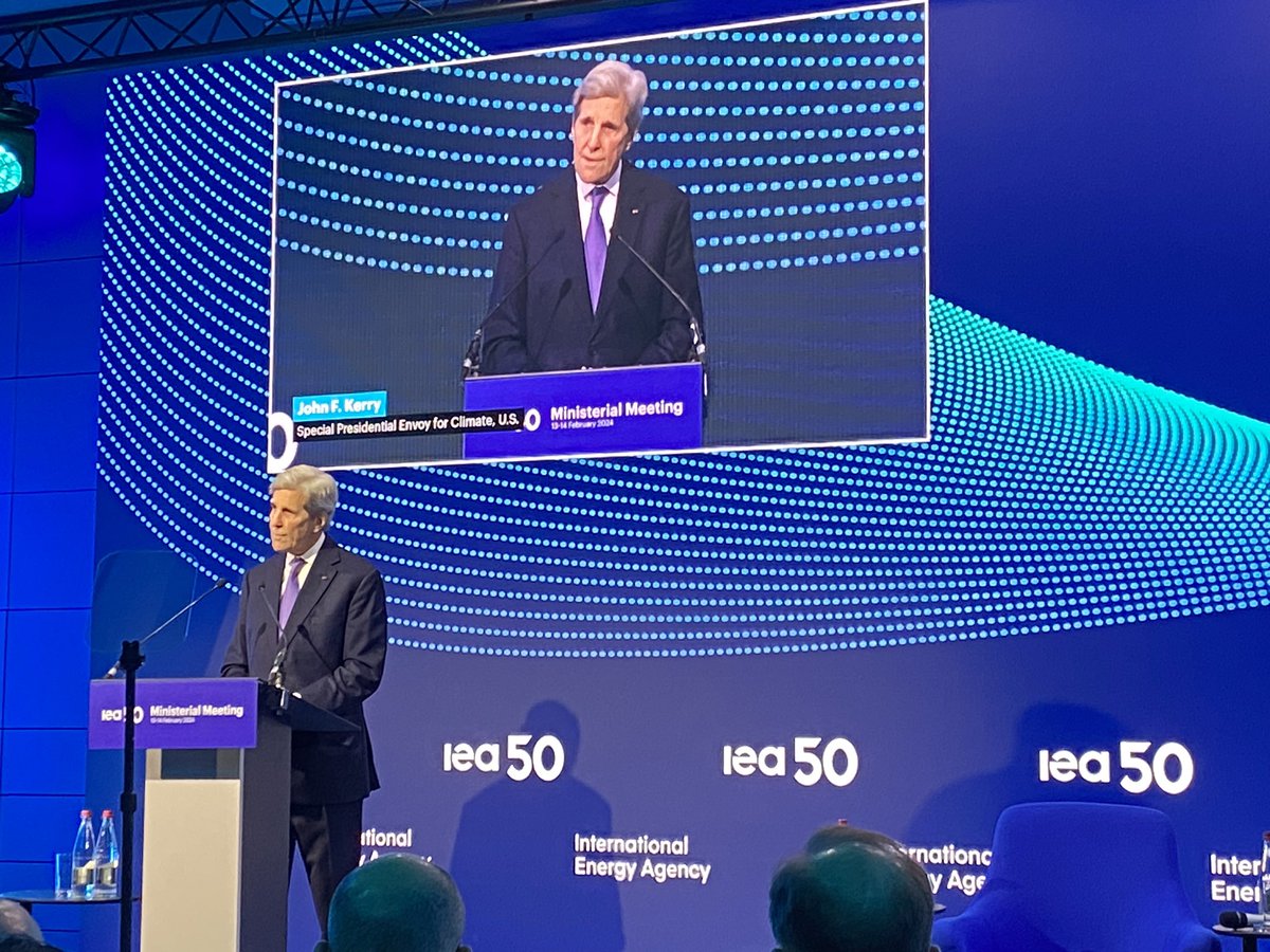 US <a href="/ClimateEnvoy/">Climate at State</a> John F Kerry is clear to people claiming that #CleanTransition is too costly, fact is that inaction will be many times more costly in monetary terms &amp; human suffering. The #cleantech &amp; clean energy solutions will not only abate GHGs it will boost economy. #IEA50
