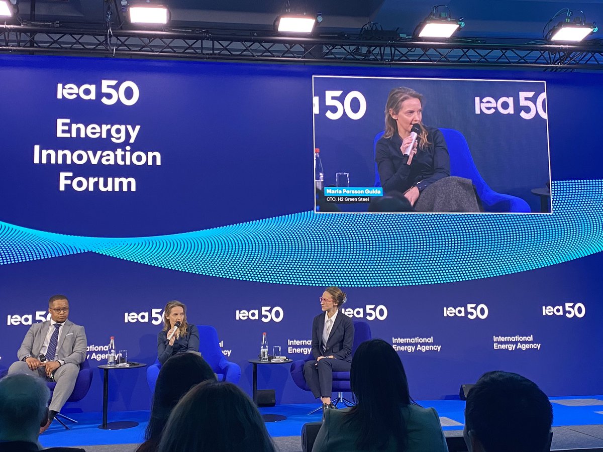 The CTO of @H2GreenSteel Maria Persson Gulda explains how our company has gone from early idea to a global record in capital raise and full ongoing construction in only 4 years. #IEAEnergyInnovationForum #Cleantech #nearzerosteel