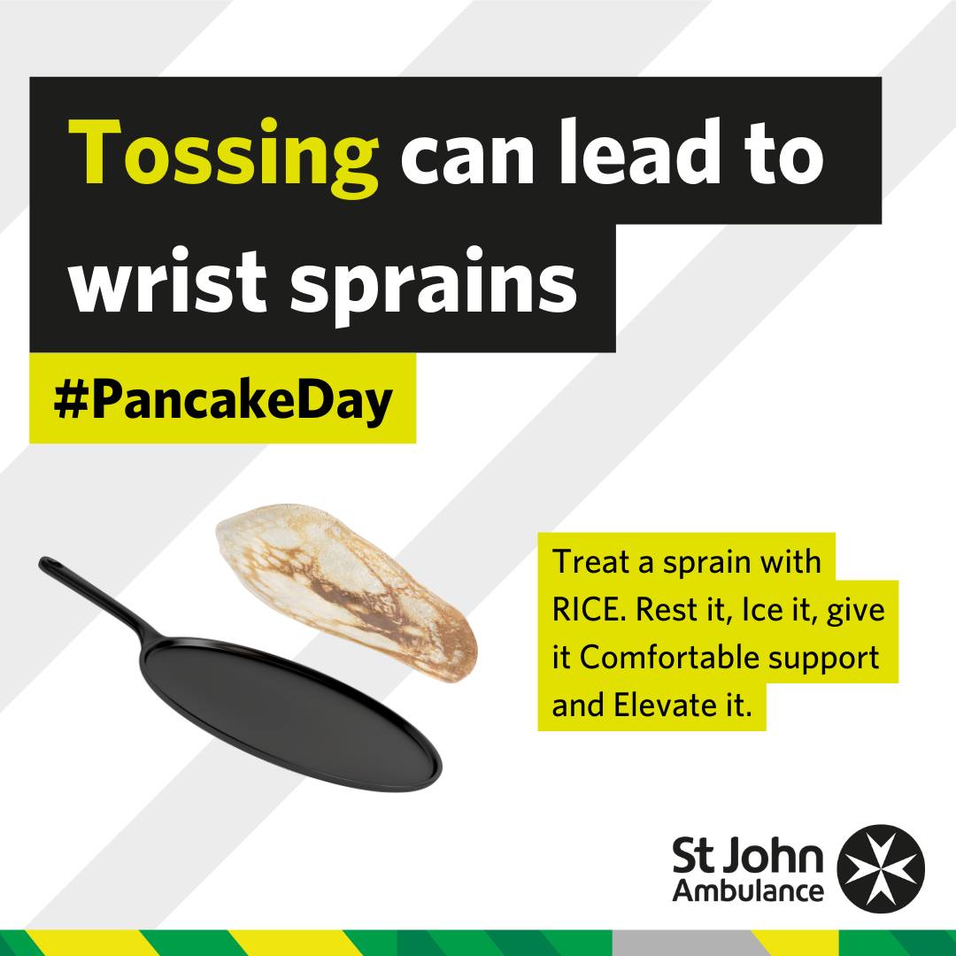 Don't flip us off 🥞

Ask us what to do in the event of an unexpected wrist injury: bit.ly/3vuyjpb #PancakeDay