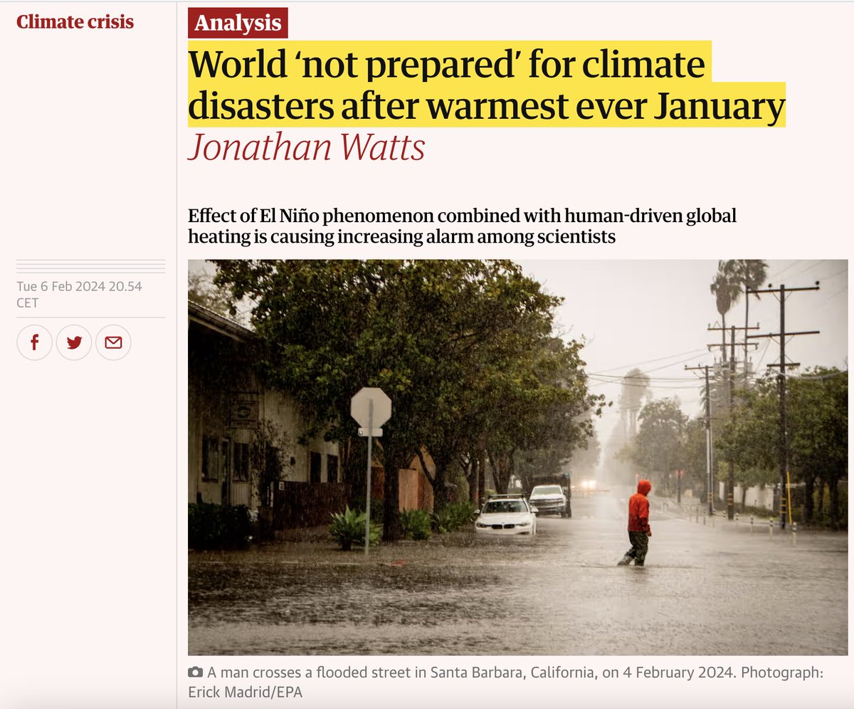 The hottest year in history has been followed by the warmest ever January.

theguardian.com/environment/20…