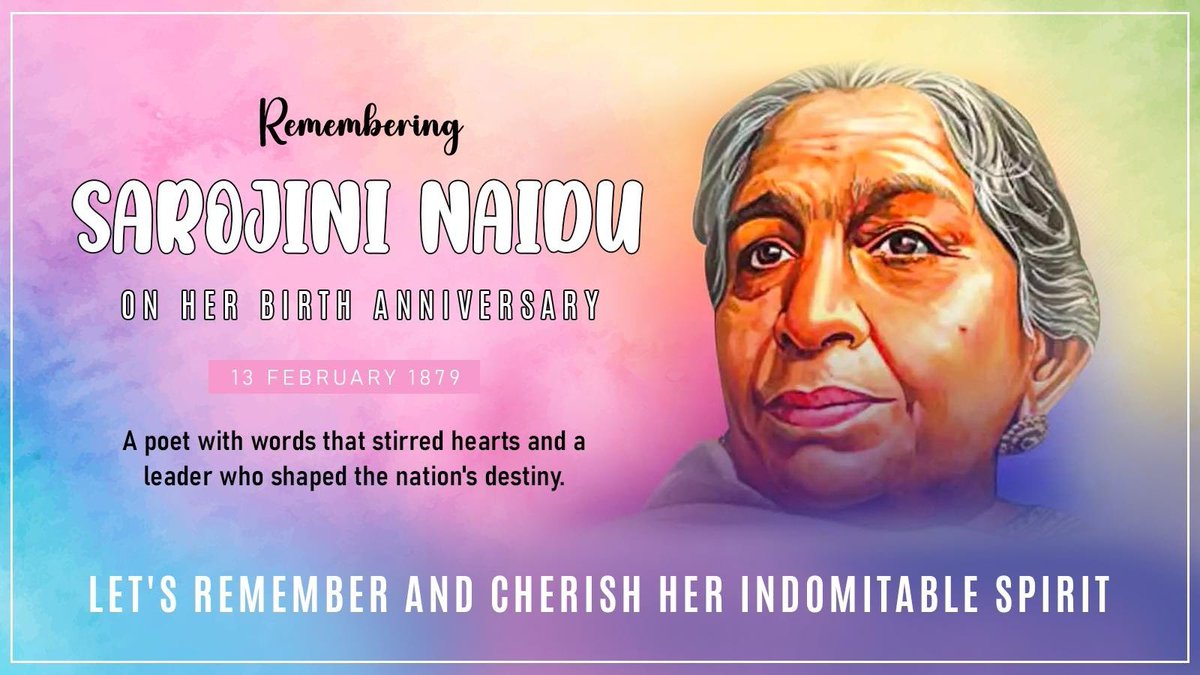 On the birth anniversary of the renowned poet, the first female governor, and the leading freedom fighter, #SarojiniNaidu ji, let us pay heartfelt tributes to her extraordinary legacy. May her inspiring contributions to literature, governance, and the fight for independence…