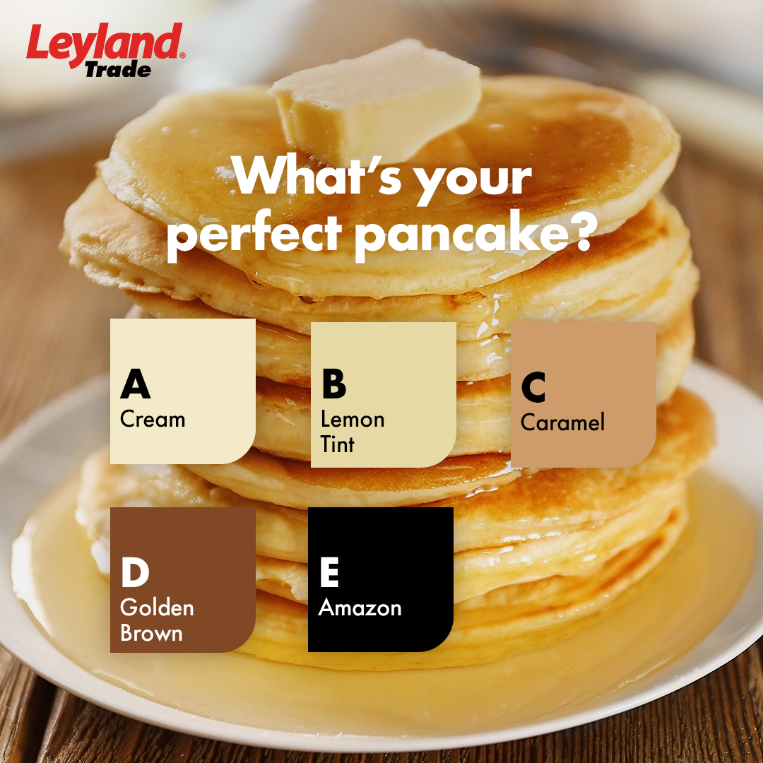 The first one is always a disaster, but have your pancakes ever ended up looking like our Amazon shade...​ Take your pick from one of our Leyland Trade colours and tell us how you'll be having your pancakes later? 😋 #PancakeDay