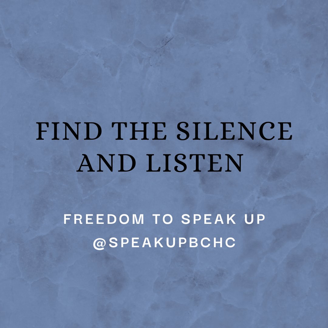 As leaders it is our responsibility to engage and hear from those colleagues who are less likely to #speakup. Silence reveals much and often has much to say. @BCHCCoSec @BchcEquality @StewartReva @galligan41 @BGC74 @LizaWalsh17 @Rachael_Garvey @jo_peasland