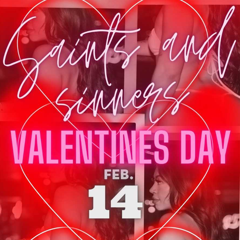 Roses are red, and so is our club décor! Join us on Valentine's Day for an unforgettable night filled with entrancing performances at Showclub. #ValentinesDay #SaintsandSinners