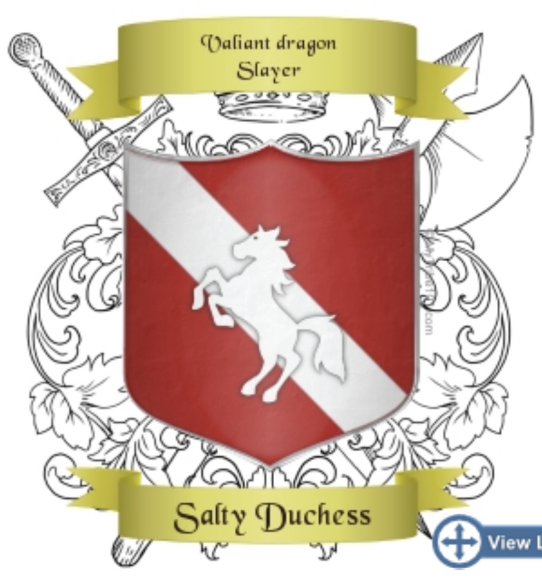 I would like to proclaim my coat of arms  ‘Salty Duchess’ has been finalised. It was commissioned overnight and proudly displays a sweet nod to my heritage. My office is now open for enquires and bookings. #SaltyDuchess.con