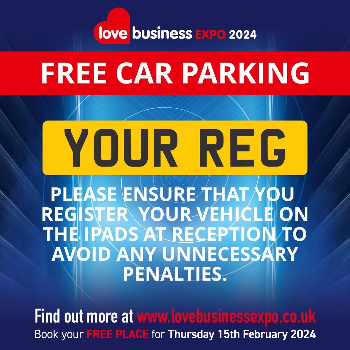 Parking for guests is free-of-charge at Love Business EXPO 2024. Please ensure that you register your vehicle on the iPads at Holywell Park Conference Centre reception to avoid any unnecessary penalties.