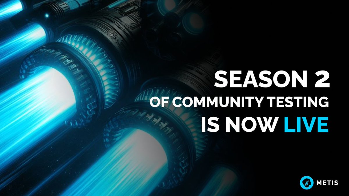Season 2 of Community Testing! 🚀

We have made some exciting updates, including new dApps, RPCs, and prediction-markets-based features.

Get ready for an adventure you won't want to miss.

➡️ metis.io/blog/community…