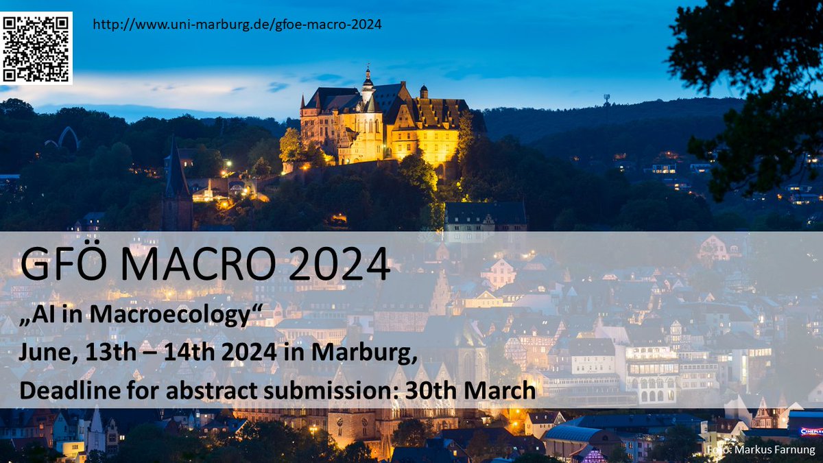 Wondering about the future of AI in macroecology? Join us in Marburg on the 13-14th June for the GFÖ AK Macroecology meeting to find out! Registration now open at uni-marburg.de/gfoe-macro-2024 Abstract deadline is the 30th of March.