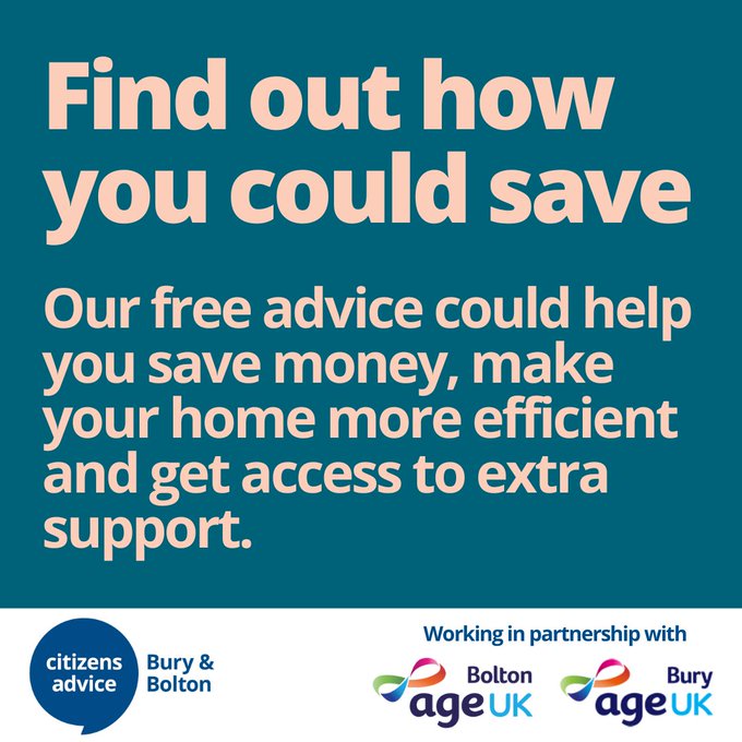 Age UK Bury (@ageukbury) on Twitter photo If you need energy advice, we're here to help.
We deliver personalised energy advice through our Energy Advice Project in partnership with <a href="/CABuryandBolton/">Citizens Advice Bury & Bolton</a> & <a href="/ageukbolton/">Age UK Bolton</a>
βοΈCall us on 0161 763 9030 to find out more. If you need energy advice, we're here to help.
We deliver personalised energy advice through our Energy Advice Project in partnership with <a href="/CABuryandBolton/">Citizens Advice Bury & Bolton</a> & <a href="/ageukbolton/">Age UK Bolton</a>
βοΈCall us on 0161 763 9030 to find out more.
