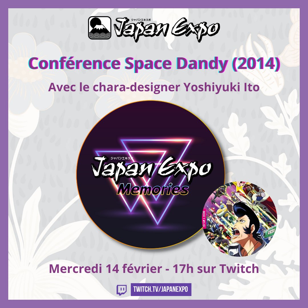 JapanExpoSud's tweet photo. Cette année on célèbre les 10 ans de Space Dandy 🪩

Rendez-vous demain à 17h sur Twitch pour (re)découvrir la conférence de Yoshiyuki Ito, chara-designer de Space Dandy à Japan Expo en 2014  🌟

🔗https://t.co/UuHkl9MOwG https://t.co/OUj30BqagM
