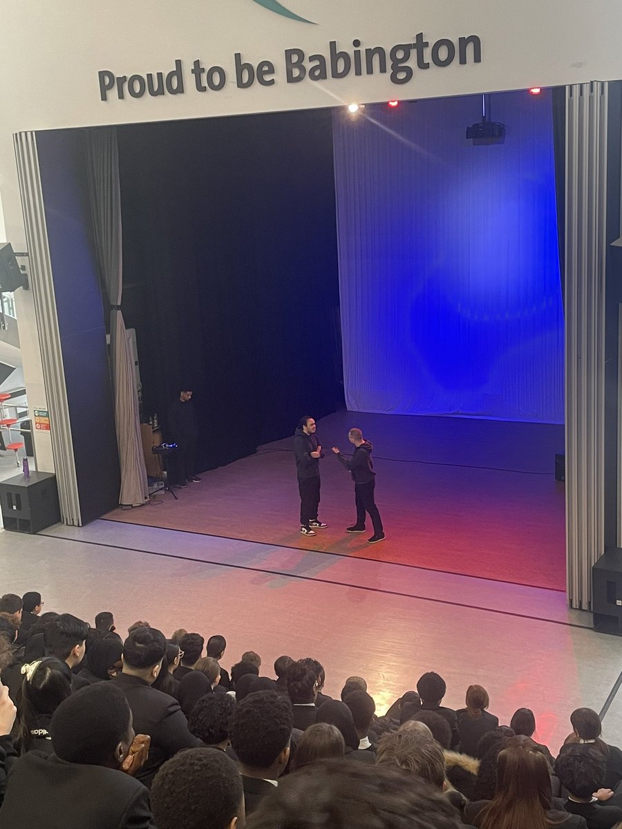 Today we have Narrative Alchemy in school delivering performances about the dangers and consequences of knife crime to Year 8, 9 and 10 students #PROUDtobeBabington #LWLAT #PSHE #Wellbeing #keepingsafe