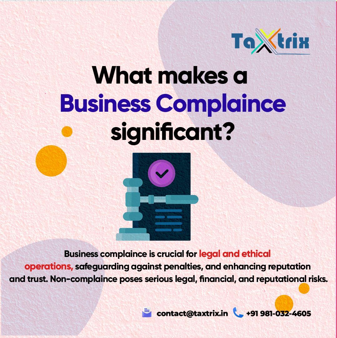 TaxtrixAdvisory's tweet photo. Business compliance is crucial for businesses to avoid legal consequences, protect customer data, and maintain a good reputation. Stay updated and implement effective compliance measures to thrive in the business world. 
#BusinessCompliance #EthicalPractices #taxtrix https://t.co/jybiPVczFL