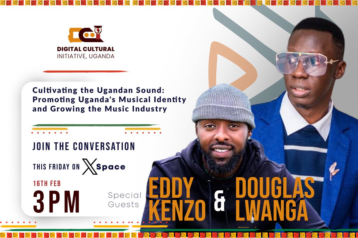 Hey there! are you a musician, manager, fan, promoter, or just a lover of Ugandan music? Join in as we talk and share ideas of stimulating growth and development in the Ugandan music industry with our special guests <a href="/eddykenzoficial/">Eddy Kenzo</a> and <a href="/DouglasLwangaUg/">Douglas Lwanga</a> this Friday at 3 p.m.