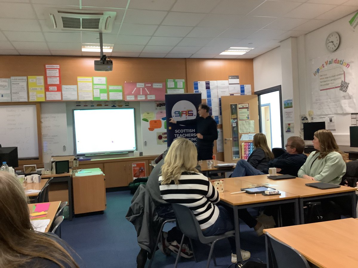 FHSComputing's tweet image. Computing Science inset morning underway with @stacshq
All 8 secondary schools in Falkirk Council represented.
First session is on Software Development looking at Analysis and Evaluation
#chooseComputingScience #CompSciScotland
