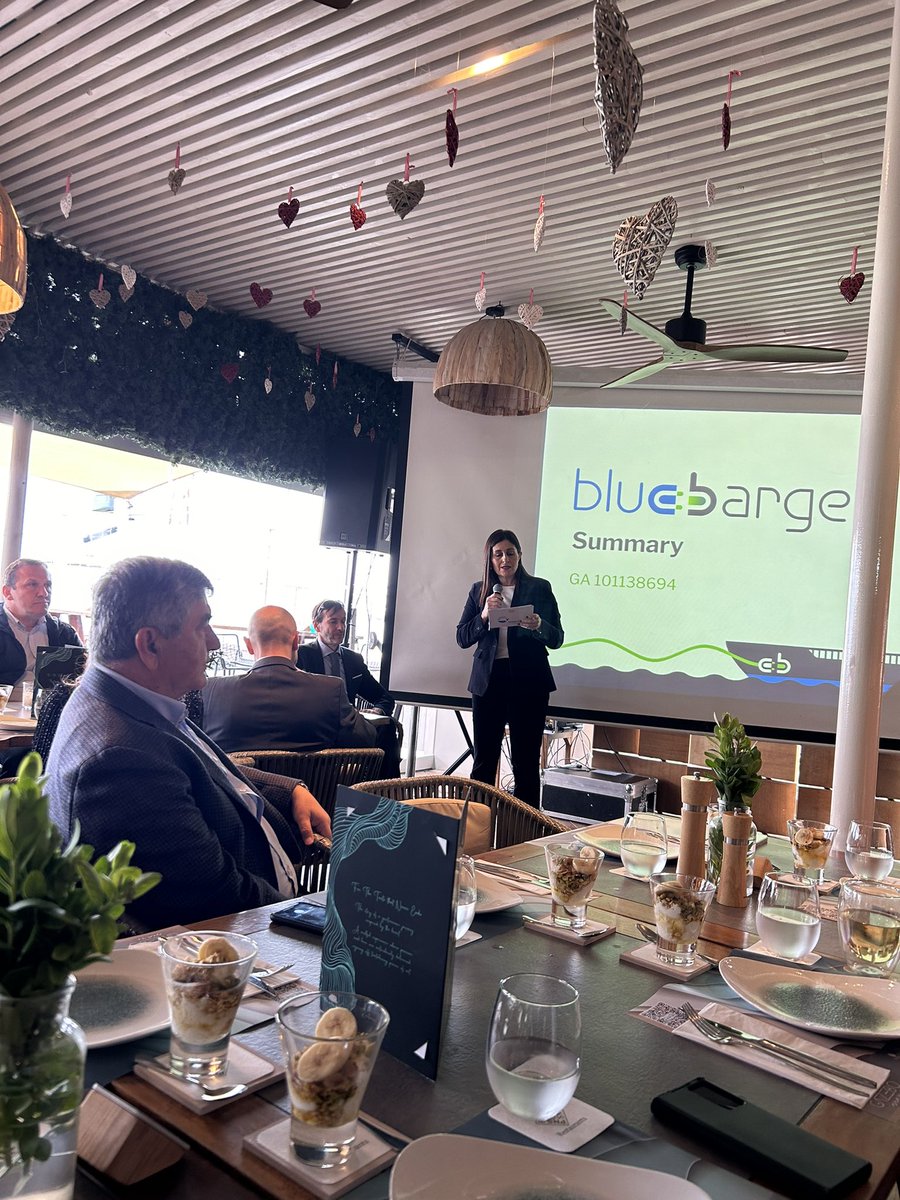 ThomasKazakos's tweet image. Proud for our Shipping Member-companies participating in the innovative "BlueBarge" Project presented today in Limassol! A crucial step towards electrification &amp;amp; decarbonisation in the maritime industry, aligning with EU and Global goals. #BlueIsTheNewGreen 👏🚢