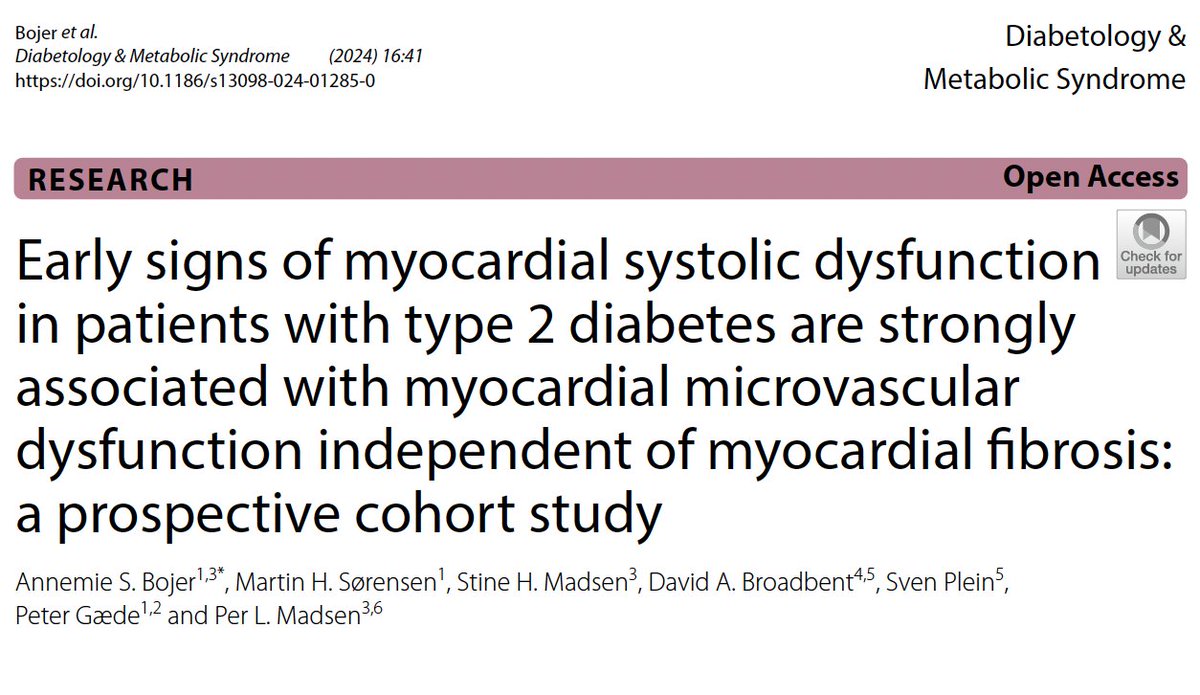 What is the underlying pathophysiology of poor #GLS  in #DM2? Myocardial microvascular dysfunction or diffuse fibrosis or perhaps both? #cmrcan 
rb.gy/0vfcr7