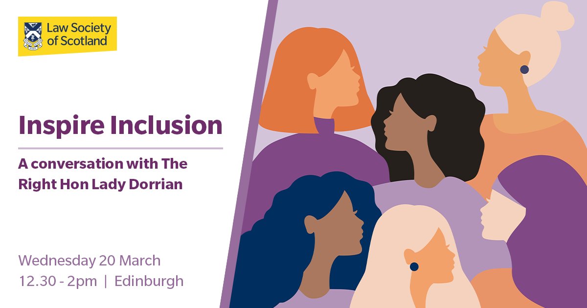 📅 Save the date: 20 March! 👭 Join us for a FREE event celebrating International Women's Day with @LegalWomenUK and The Right Hon Lady Dorrian. Let's discuss inclusion in the legal profession and how we can ensure progress continues. Register now 👉 bit.ly/3Sz90wh